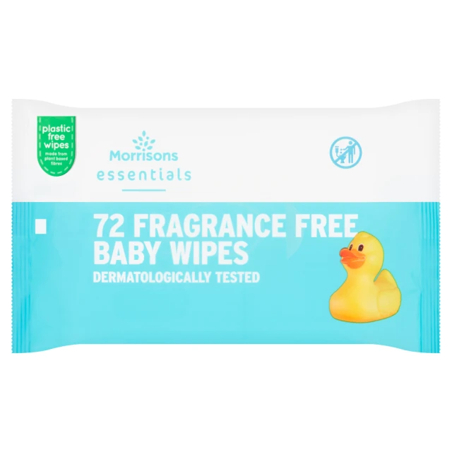 Morrisons Essentials 72 Fragrance Free Baby Wipes