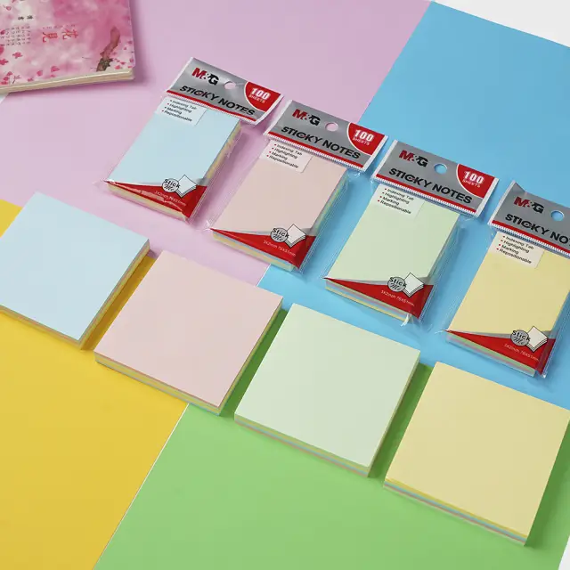 M&G 3"x2" Colorful Sticky Notes 100 sheets 76x51mm