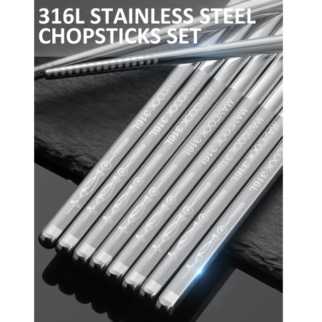 Maxcook Set of 5 Pairs 316LSS Chopsticks MCK1802