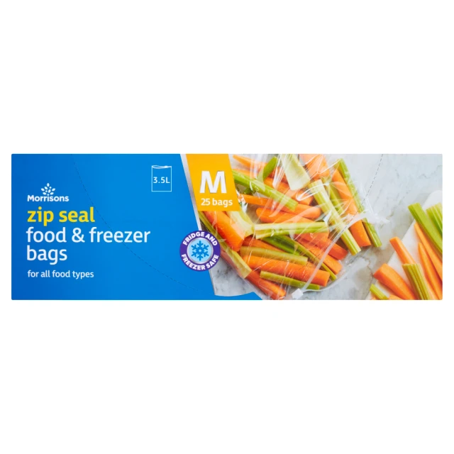 Morrisons 25 Medium Zip Seal Food & Freezer Bags