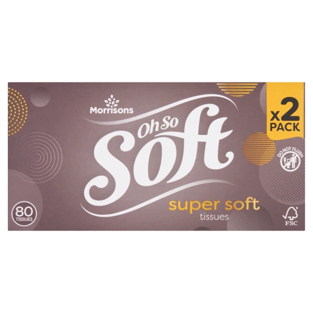 Morrisons Oh So Soft Super Soft 80 Tissues 2 Pack