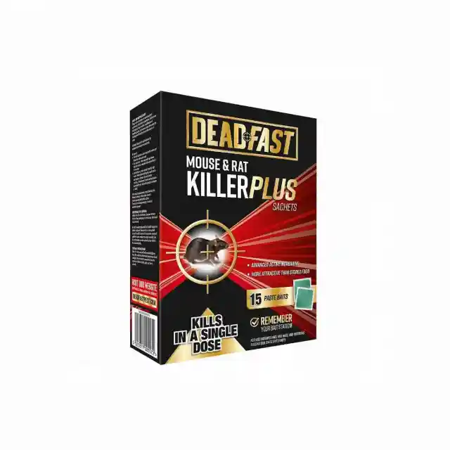 Deadfast Mouse and Rat Killer Plus 15 Sachets 150g UK only