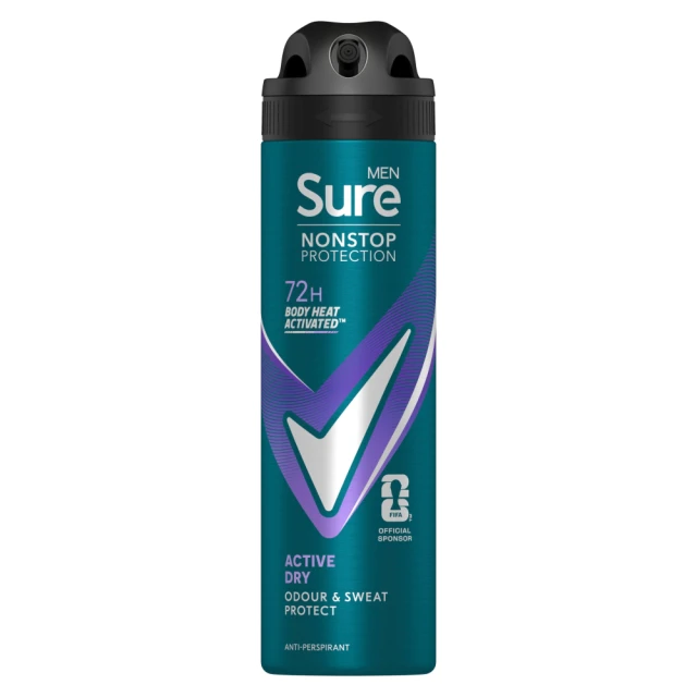 Sure Men Nonstop Protection Anti-Perspirant Aerosol Active Dry 150 ml
