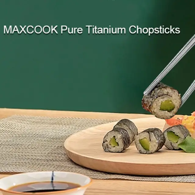 Maxcook Set of 2 Pairs Pure Titanium Anti-Scald Chopsticks MCK9119