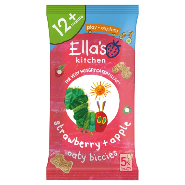 Ella's Kitchen Organic Strawberry & Apple Oaty Biccies 5 x 20g