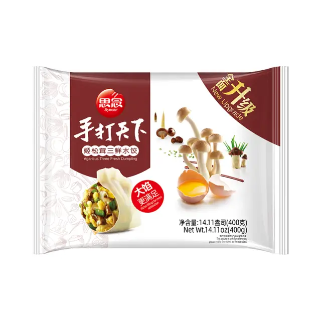 synear agaricus three fresh dumpling 400g 思念手打天下姬松茸三鲜水饺 400g