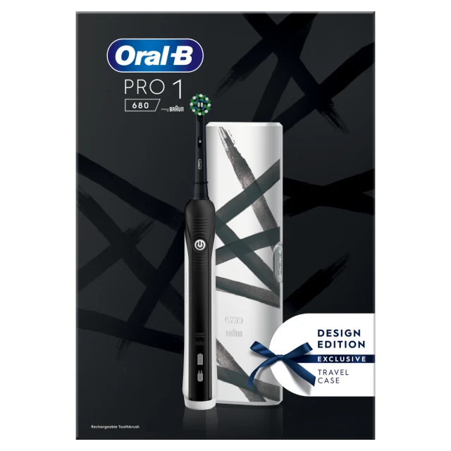 Oral-B Pro 1 680 Striking Design Cross Action Black Electric Toothbrush