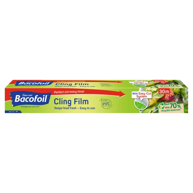 Bacofoil PVC Free Cling Film with Easy-Cut System 32.5cm x 3m