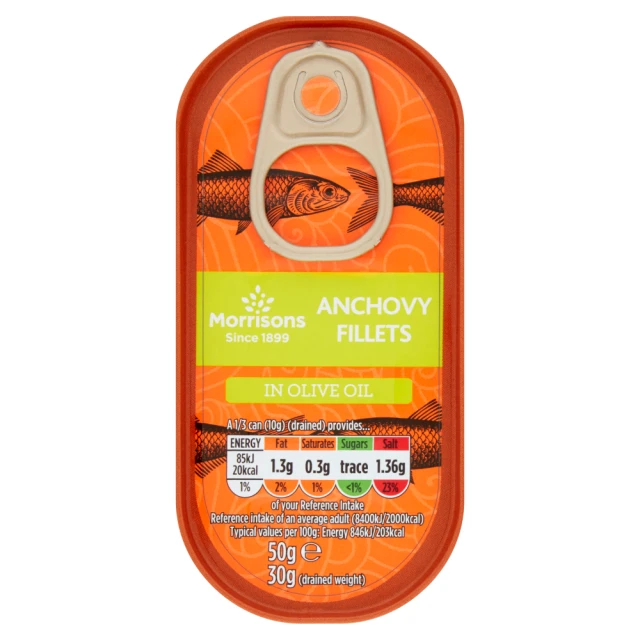 Morrisons Anchovy in Olive Oil 50g