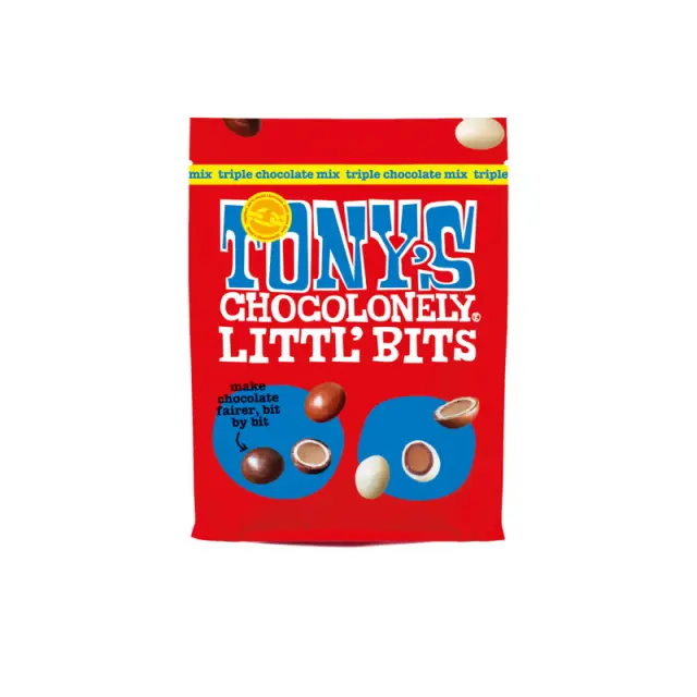 Tony's Chocolonely Milk, White & Dark Chocolate Bits Mix 100g