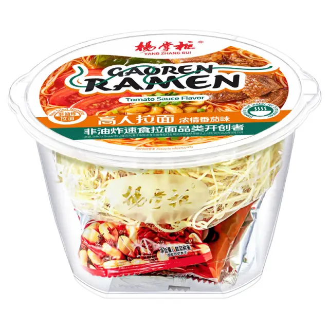 Yang Zhang Gui Gaoren Ramen Noodles Rich Tomato Flavor 
161g/bowl 杨掌柜高人拉面浓情番茄味
161g/桶