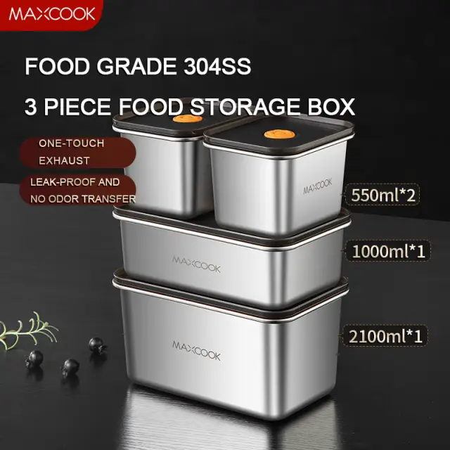 Maxcook Set of 4pcs 304SS Food Container MCFT1427