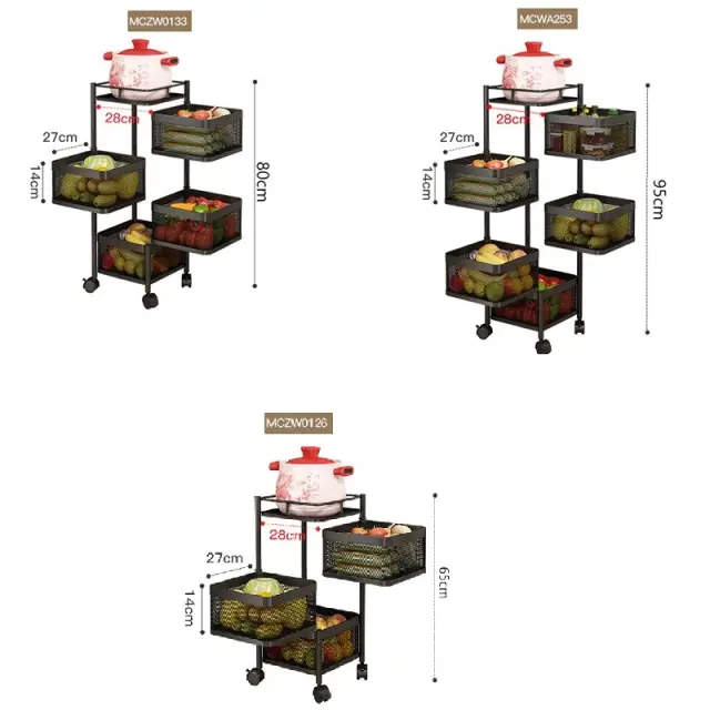 Maxcook Kitchen Rotating Storage Rack 6 Layers MCWA253