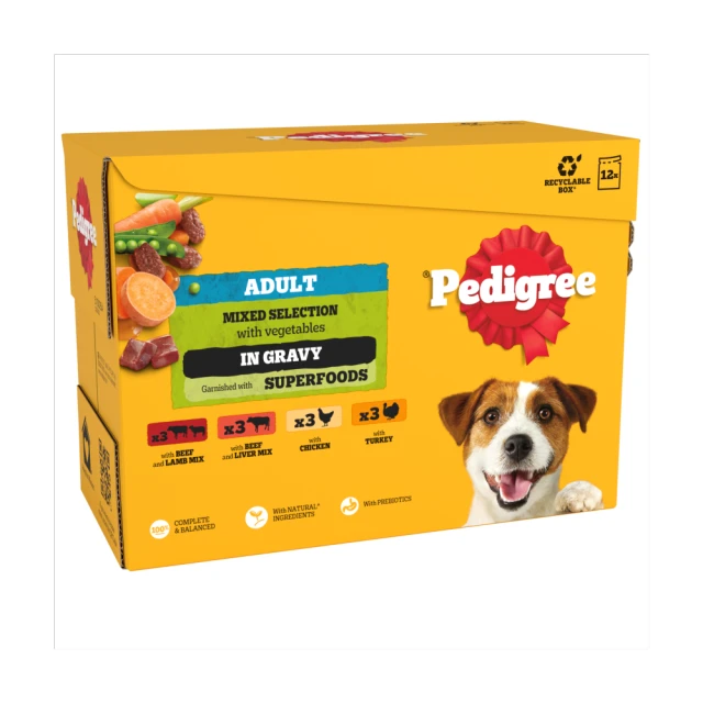 PEDIGREE Adult Wet Dog Food Mixed Selection in Gravy 12 x 1g Pouch