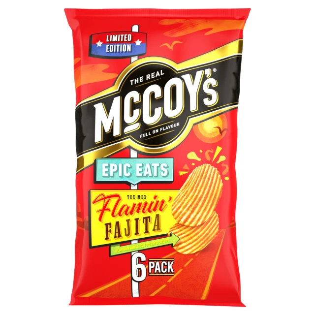 McCoy's Epic Eats Flamin' Fajita Multipack Crisps 6 x 25g