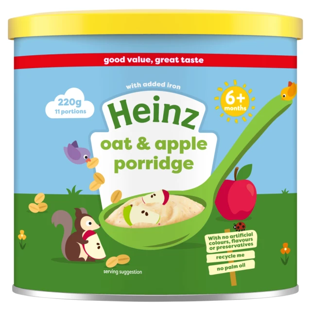 Heinz Creamy Oat & Apple Porridge Baby Food 6+ Months 220g