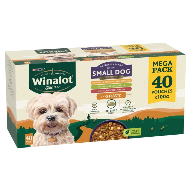 WINALOT Small Dog Food Pouch Mixed in Gravy 4 x 1g